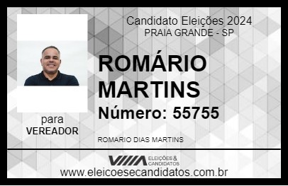 Candidato ROMÁRIO MARTINS 2024 - PRAIA GRANDE - Eleições