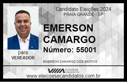 Candidato EMERSON CAMARGO 2024 - PRAIA GRANDE - Eleições