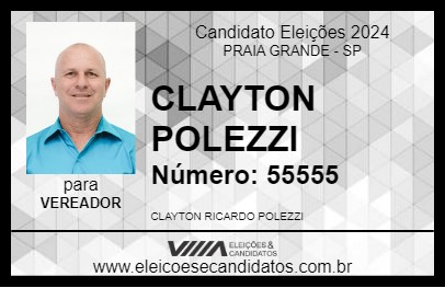 Candidato CLAYTON POLEZZI 2024 - PRAIA GRANDE - Eleições