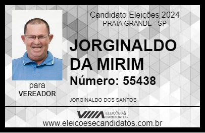 Candidato JORGINALDO DA MIRIM 2024 - PRAIA GRANDE - Eleições