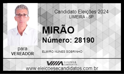 Candidato MIRÃO 2024 - LIMEIRA - Eleições