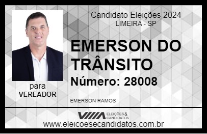 Candidato EMERSON DO TRÂNSITO 2024 - LIMEIRA - Eleições