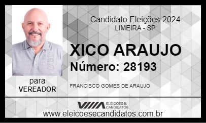 Candidato XICO ARAUJO 2024 - LIMEIRA - Eleições