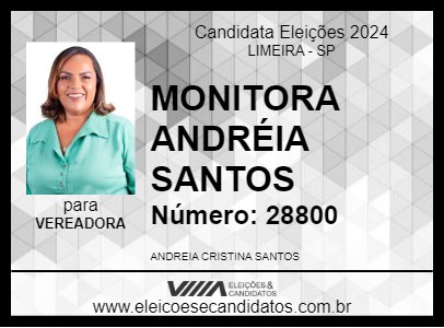 Candidato MONITORA ANDRÉIA SANTOS 2024 - LIMEIRA - Eleições