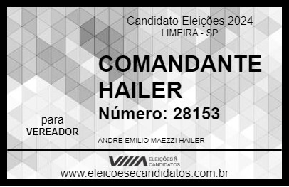 Candidato COMANDANTE HAILER 2024 - LIMEIRA - Eleições