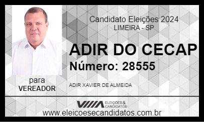 Candidato ADIR DO CECAP 2024 - LIMEIRA - Eleições