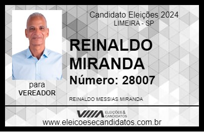 Candidato REINALDO MIRANDA 2024 - LIMEIRA - Eleições