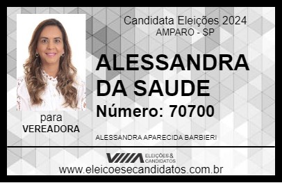 Candidato ALESSANDRA DA SAUDE 2024 - AMPARO - Eleições