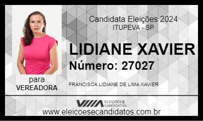 Candidato LIDIANE XAVIER 2024 - ITUPEVA - Eleições