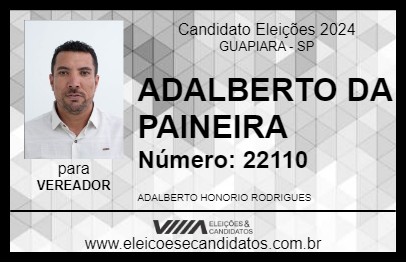 Candidato ADALBERTO DA PAINEIRA 2024 - GUAPIARA - Eleições