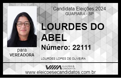 Candidato LOURDES DO ABEL 2024 - GUAPIARA - Eleições