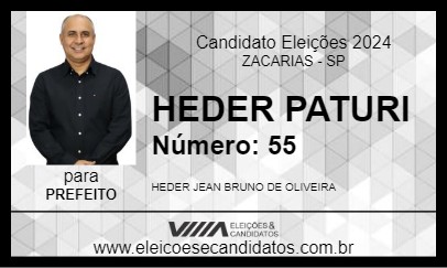 Candidato HEDER PATURI 2024 - ZACARIAS - Eleições