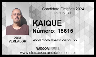 Candidato KAIQUE 2024 - TAPIRAÍ - Eleições