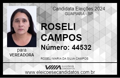 Candidato ROSELI CAMPOS 2024 - GUAPIARA - Eleições