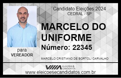 Candidato MARCELO DO UNIFORME 2024 - CEDRAL - Eleições