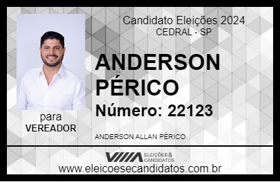 Candidato ANDERSON PÉRICO 2024 - CEDRAL - Eleições