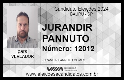 Candidato JURANDIR PANNUTO 2024 - BAURU - Eleições