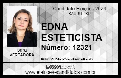 Candidato EDNA ESTETICISTA 2024 - BAURU - Eleições