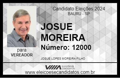 Candidato JOSUE MOREIRA 2024 - BAURU - Eleições