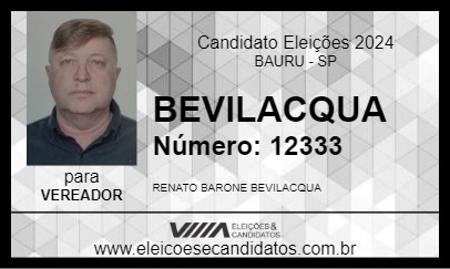 Candidato BEVILACQUA 2024 - BAURU - Eleições