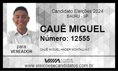 Candidato CAUÊ MIGUEL 2024 - BAURU - Eleições