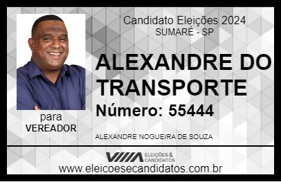 Candidato ALEXANDRE DO TRANSPORTE 2024 - SUMARÉ - Eleições