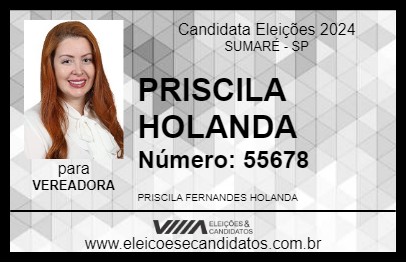 Candidato PRISCILA HOLANDA 2024 - SUMARÉ - Eleições