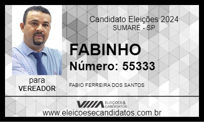 Candidato FABINHO 2024 - SUMARÉ - Eleições