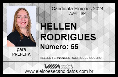 Candidato HELLEN RODRIGUES 2024 - AVAÍ - Eleições