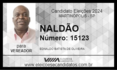 Candidato NALDÃO 2024 - MARTINÓPOLIS - Eleições