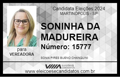 Candidato SONINHA DA MADUREIRA 2024 - MARTINÓPOLIS - Eleições