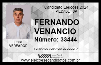 Candidato FERNANDO VENANCIO 2024 - PIEDADE - Eleições