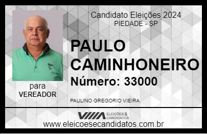 Candidato PAULO CAMINHONEIRO 2024 - PIEDADE - Eleições