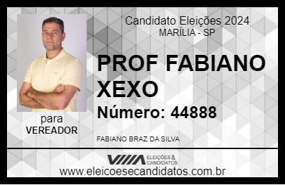 Candidato PROF FABIANO XEXO 2024 - MARÍLIA - Eleições