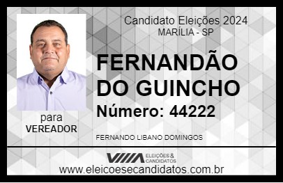 Candidato FERNANDÃO DO GUINCHO 2024 - MARÍLIA - Eleições