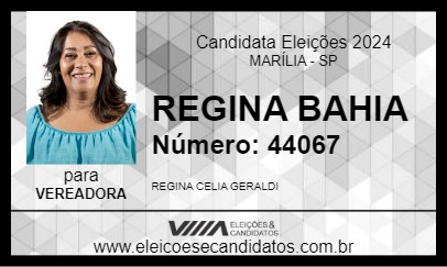 Candidato REGINA BAHIA 2024 - MARÍLIA - Eleições