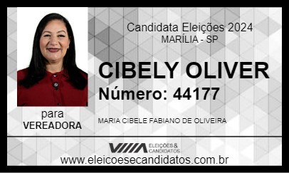 Candidato CIBELY OLIVER 2024 - MARÍLIA - Eleições