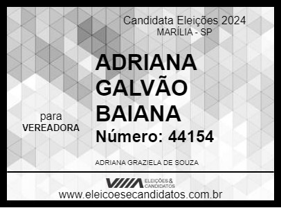 Candidato ADRIANA GALVÃO BAIANA 2024 - MARÍLIA - Eleições