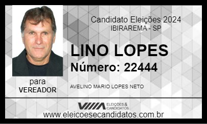 Candidato LINO LOPES 2024 - IBIRAREMA - Eleições