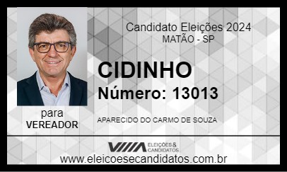 Candidato CIDINHO 2024 - MATÃO - Eleições