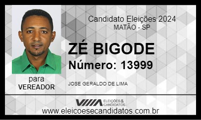 Candidato ZÉ BIGODE 2024 - MATÃO - Eleições