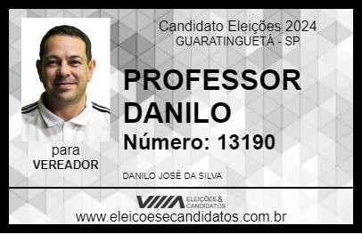 Candidato PROFESSOR DANILO 2024 - GUARATINGUETÁ - Eleições