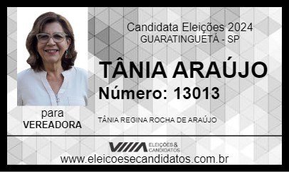 Candidato TÂNIA ARAÚJO 2024 - GUARATINGUETÁ - Eleições