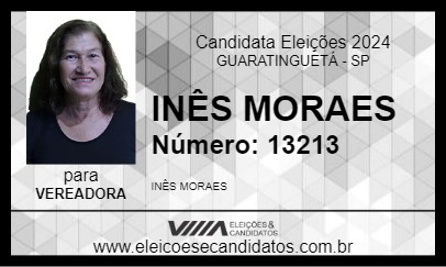 Candidato INÊS MORAES 2024 - GUARATINGUETÁ - Eleições