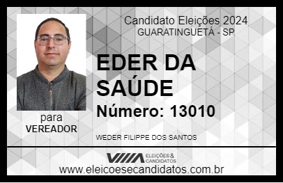 Candidato EDER DA SAÚDE 2024 - GUARATINGUETÁ - Eleições