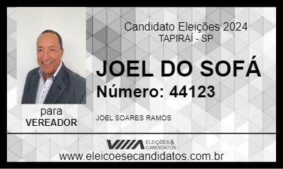 Candidato JOEL DO SOFÁ 2024 - TAPIRAÍ - Eleições