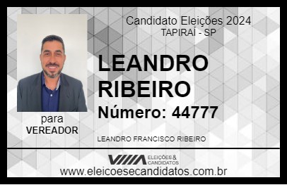 Candidato LEANDRO RIBEIRO 2024 - TAPIRAÍ - Eleições