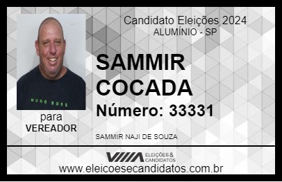 Candidato SAMMIR COCADA 2024 - ALUMÍNIO - Eleições