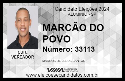 Candidato MARCÃO DO POVO 2024 - ALUMÍNIO - Eleições