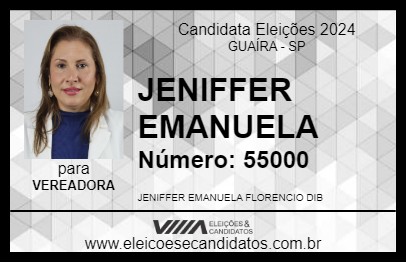 Candidato JENIFFER EMANUELA 2024 - GUAÍRA - Eleições